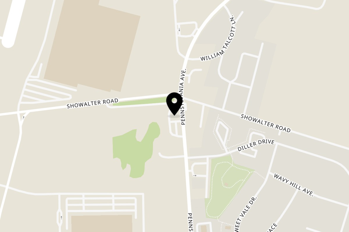 Map showing the location of Colonial Bar & Grill on 14130 Pennsylvania Ave in Hagerstown
